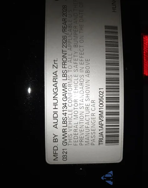 2021 Audi Tts из США, поврежденный, VIN TRUA1AFV9M1005021